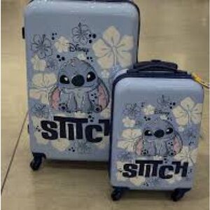 Disney Stitch Floral Blue Luggage Set